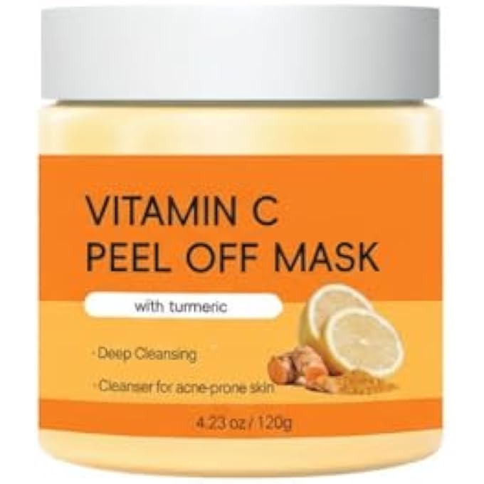 KASTWAVE VITAMIN C CLAY MASK, TURMERIC CLAY MASK FOR FACE, SMOOTH & RADIANT SKIN, PEEL OFF MASK FOR DARK SPOTS, DULL SKIN, SKINCARE FACIAL MASK FOR CONTROLLING OIL AND REFINING PORES - Image 1